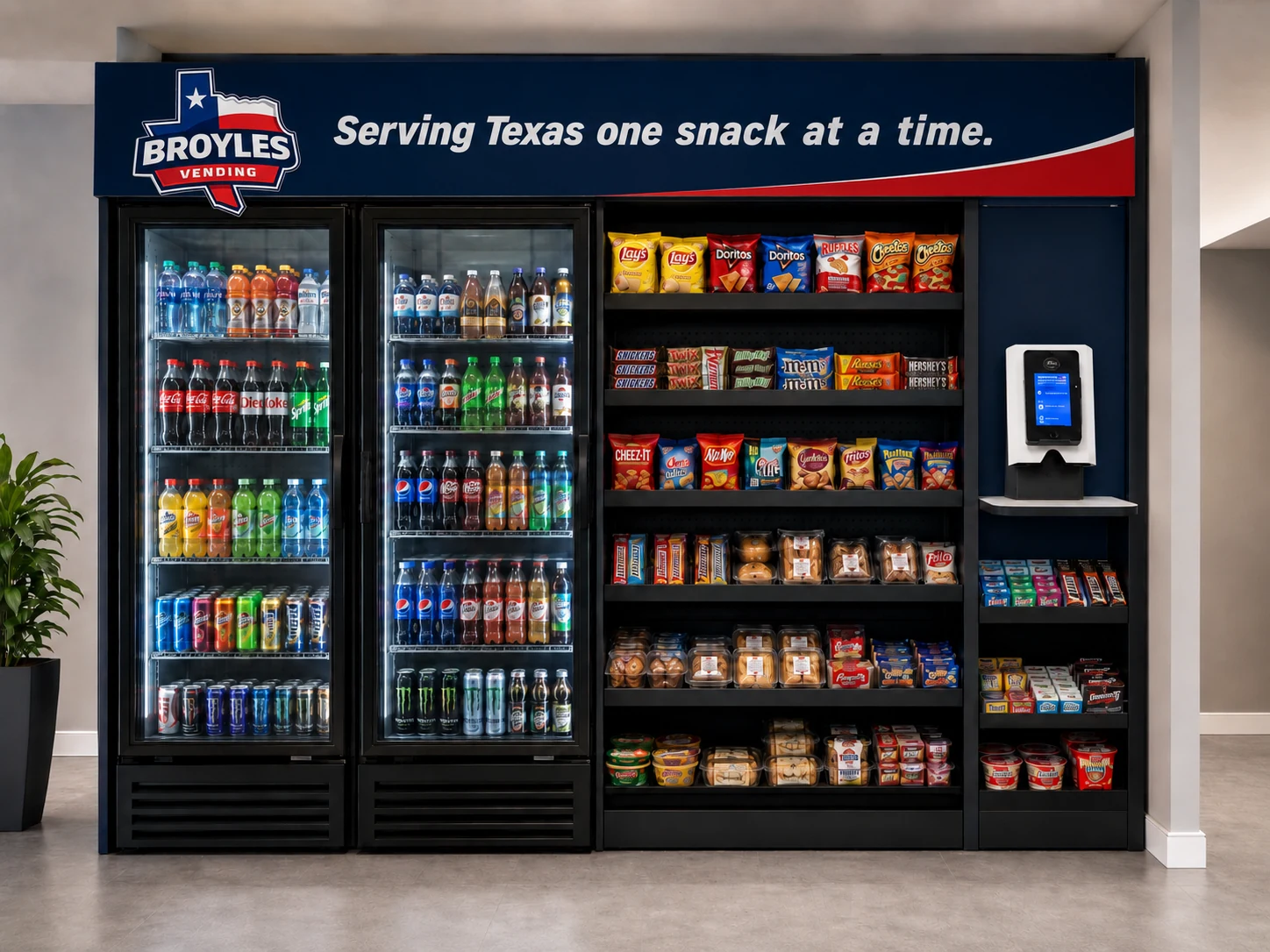 Broyles Vending branded micro market installation