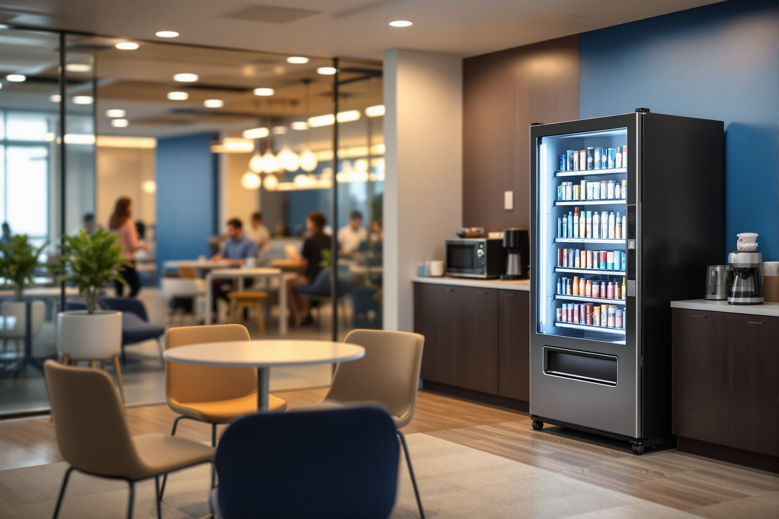 Convenient breakroom with Broyles vending machines and employee amenities